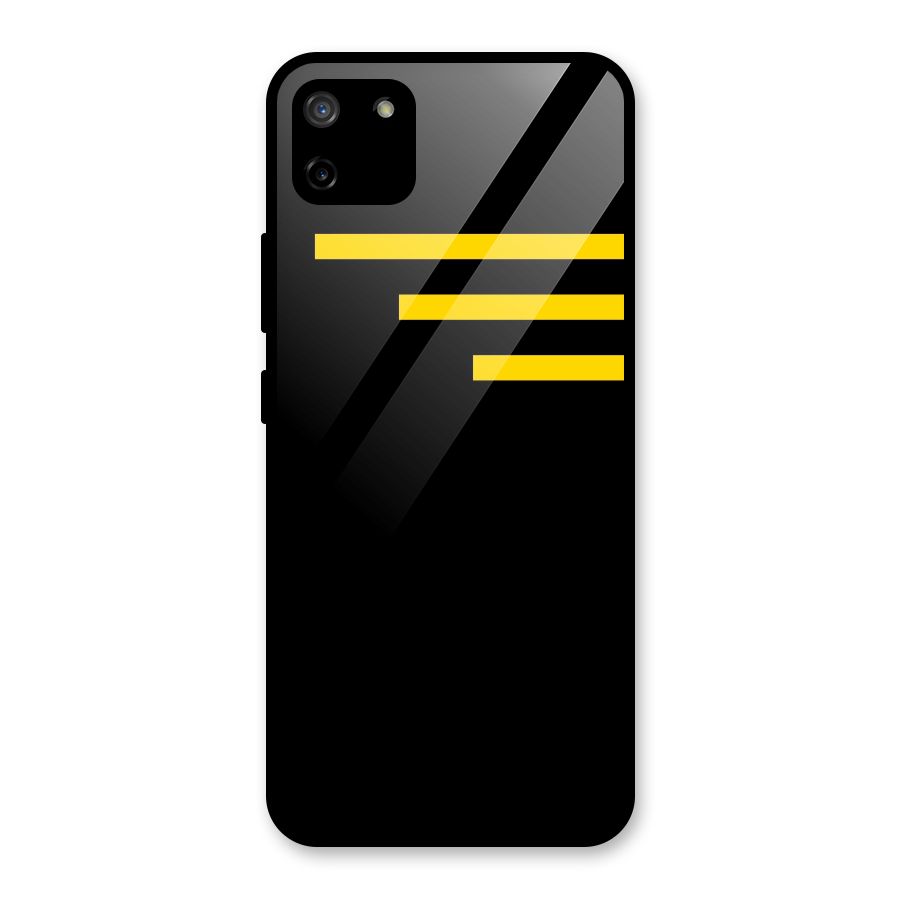 Sports Yellow Stripes Glass Back Case for Realme C11