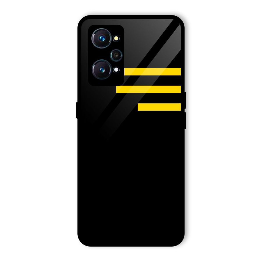 Sports Yellow Stripes Glass Back Case for Realme GT 2