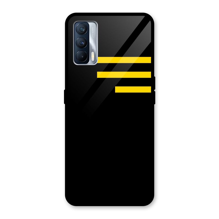 Sports Yellow Stripes Glass Back Case for Realme X7