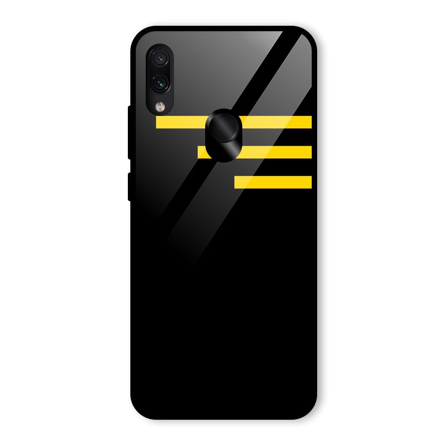 Sports Yellow Stripes Glass Back Case for Redmi Note 7