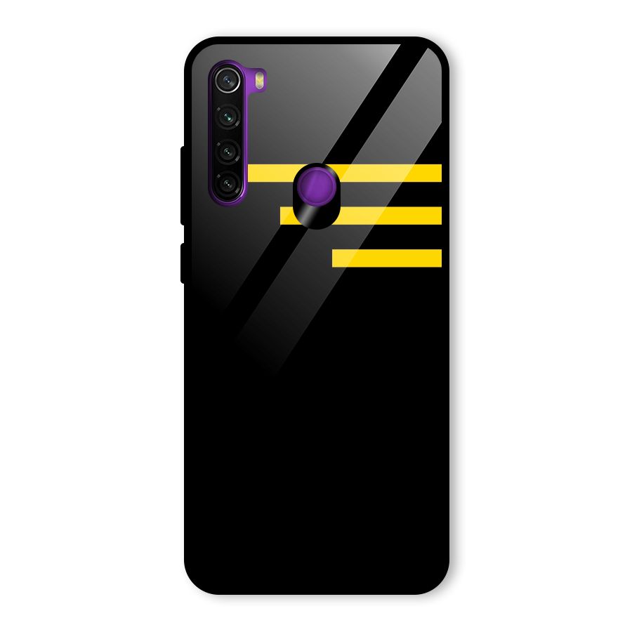 Sports Yellow Stripes Glass Back Case for Redmi Note 8