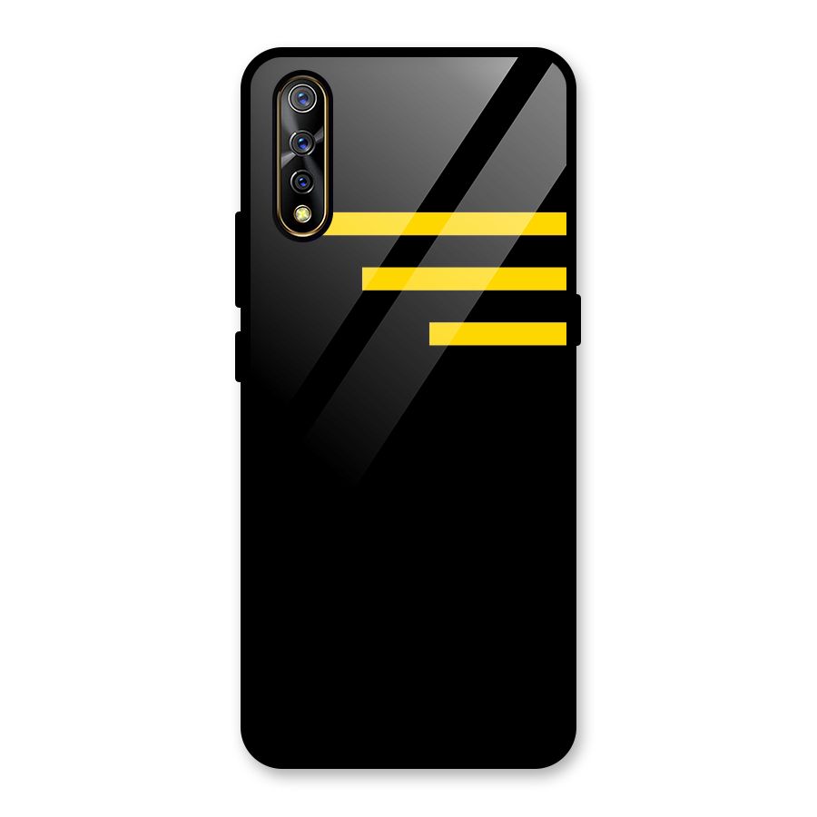 Sports Yellow Stripes Glass Back Case for Vivo S1