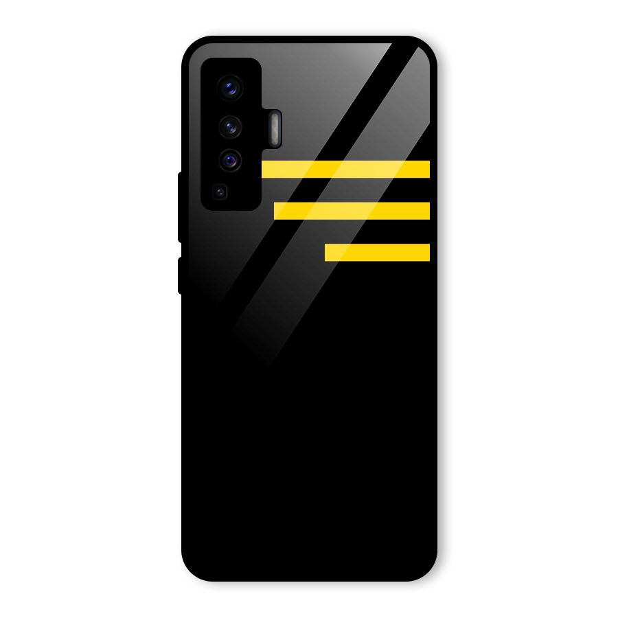 Sports Yellow Stripes Glass Back Case for Vivo X50
