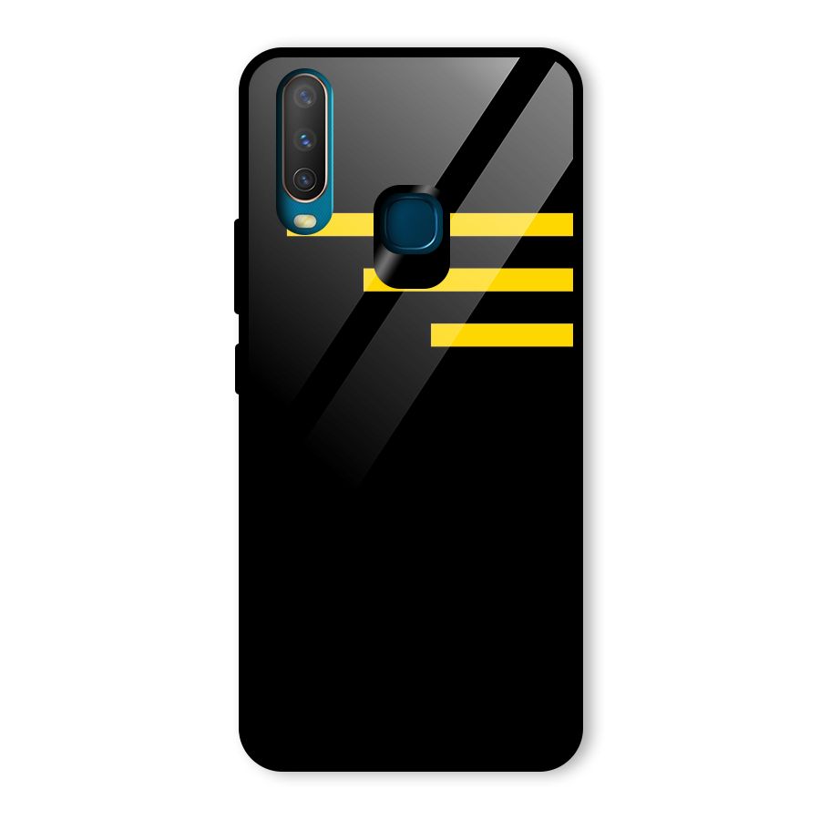 Sports Yellow Stripes Glass Back Case for Vivo Y17