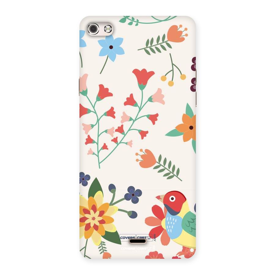 Spring Flowers Back Case for Micromax Canvas Silver 5