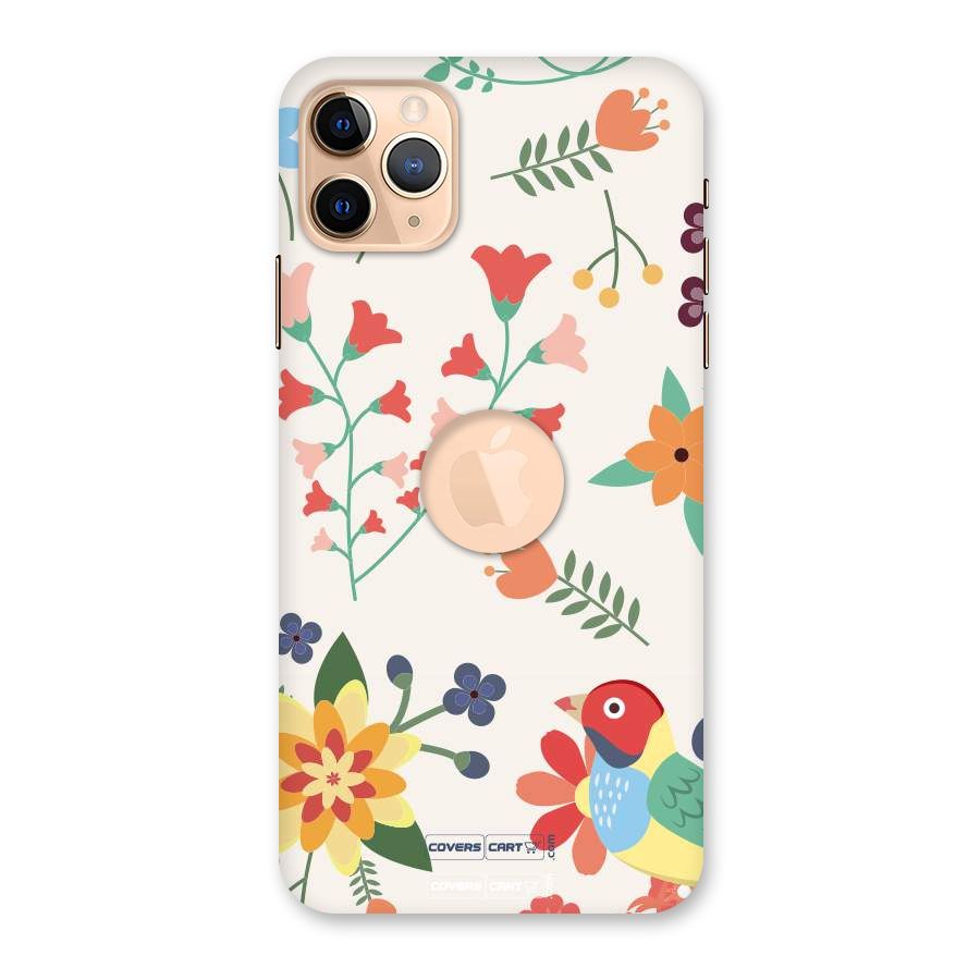 Spring Flowers Back Case for iPhone 11 Pro Max Logo Cut