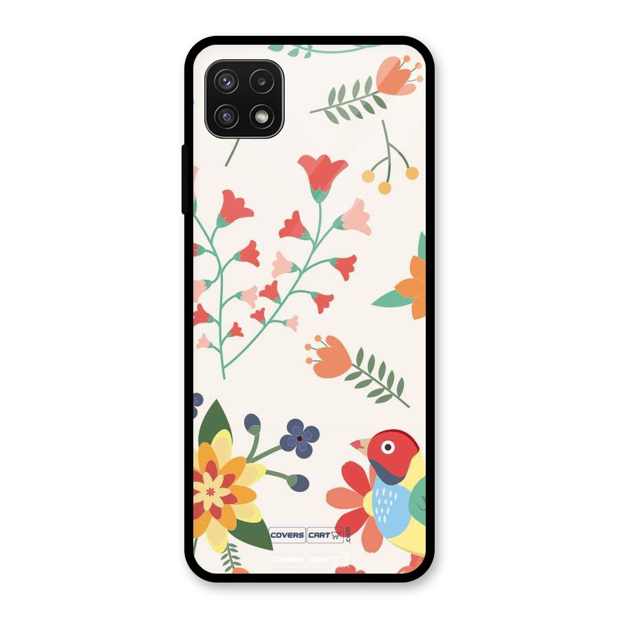 Spring Flowers Glass Back Case for Galaxy A22 5G
