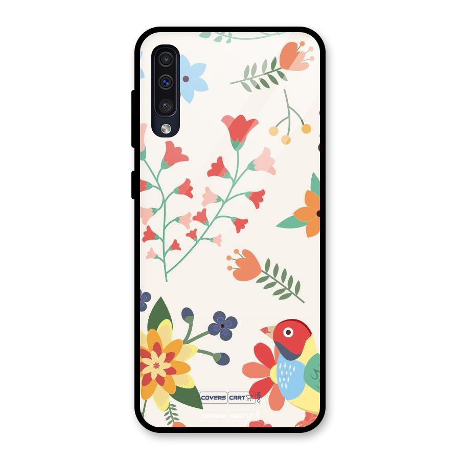 Spring Flowers Glass Back Case for Galaxy A50