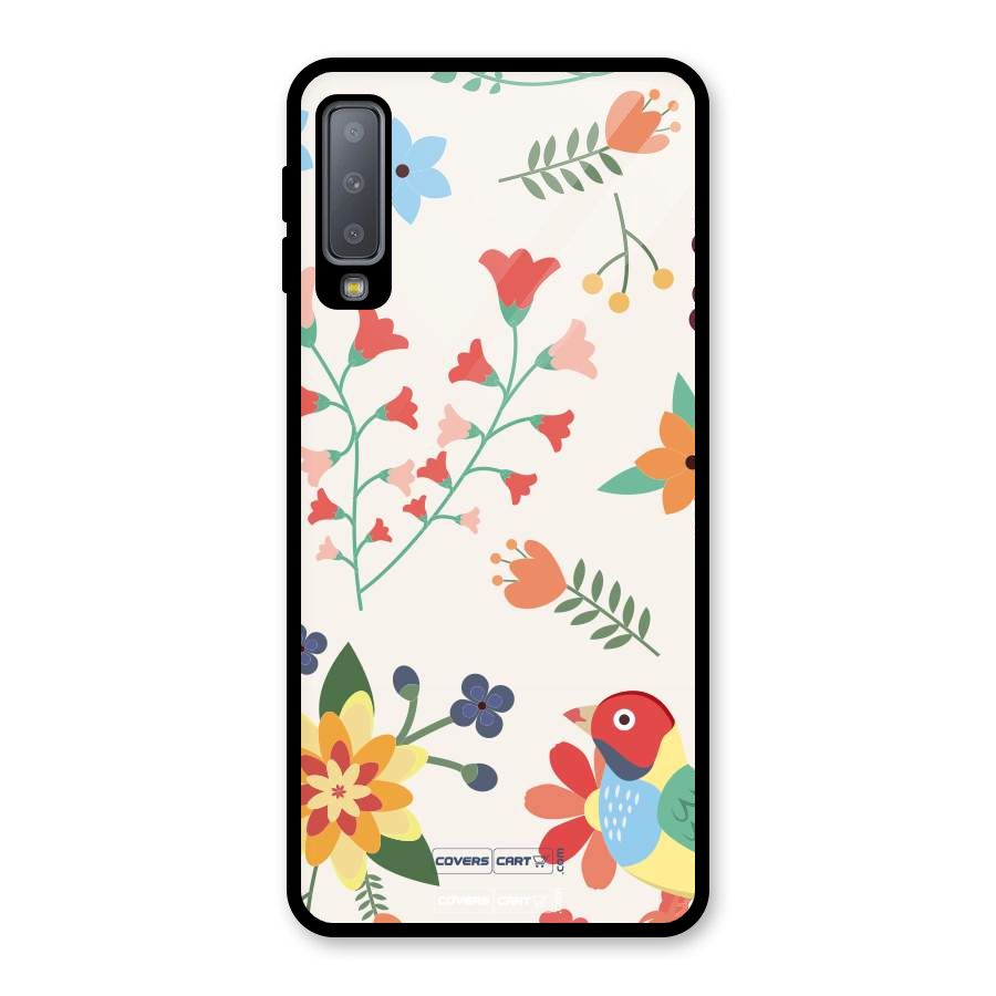 Spring Flowers Glass Back Case for Galaxy A7 (2018)