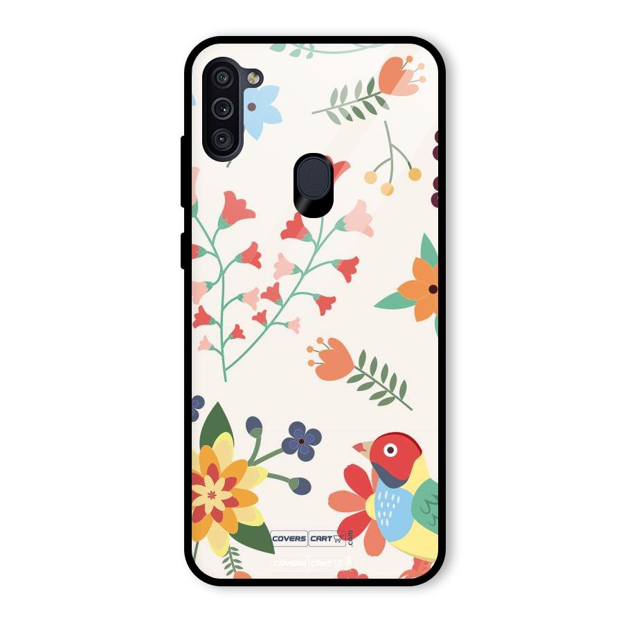 Spring Flowers Glass Back Case for Galaxy M11