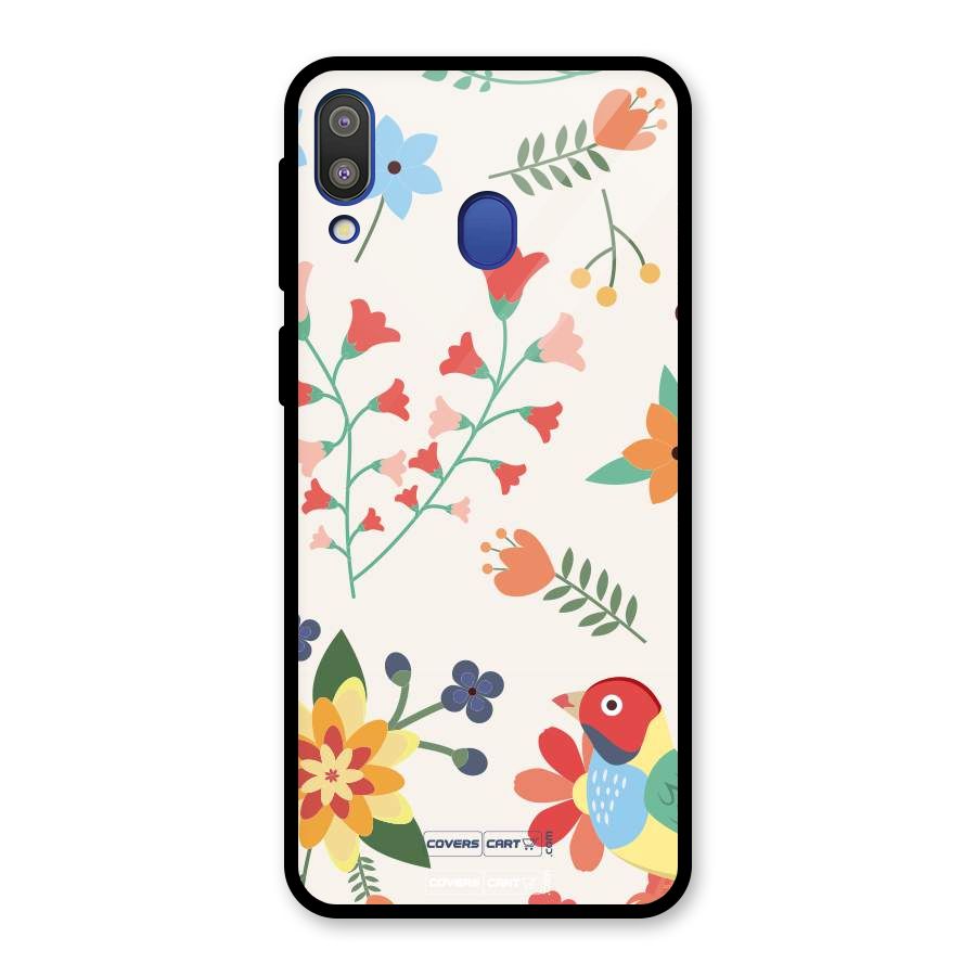 Spring Flowers Glass Back Case for Galaxy M20
