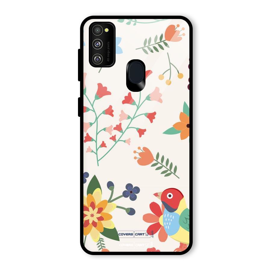 Spring Flowers Glass Back Case for Galaxy M30s