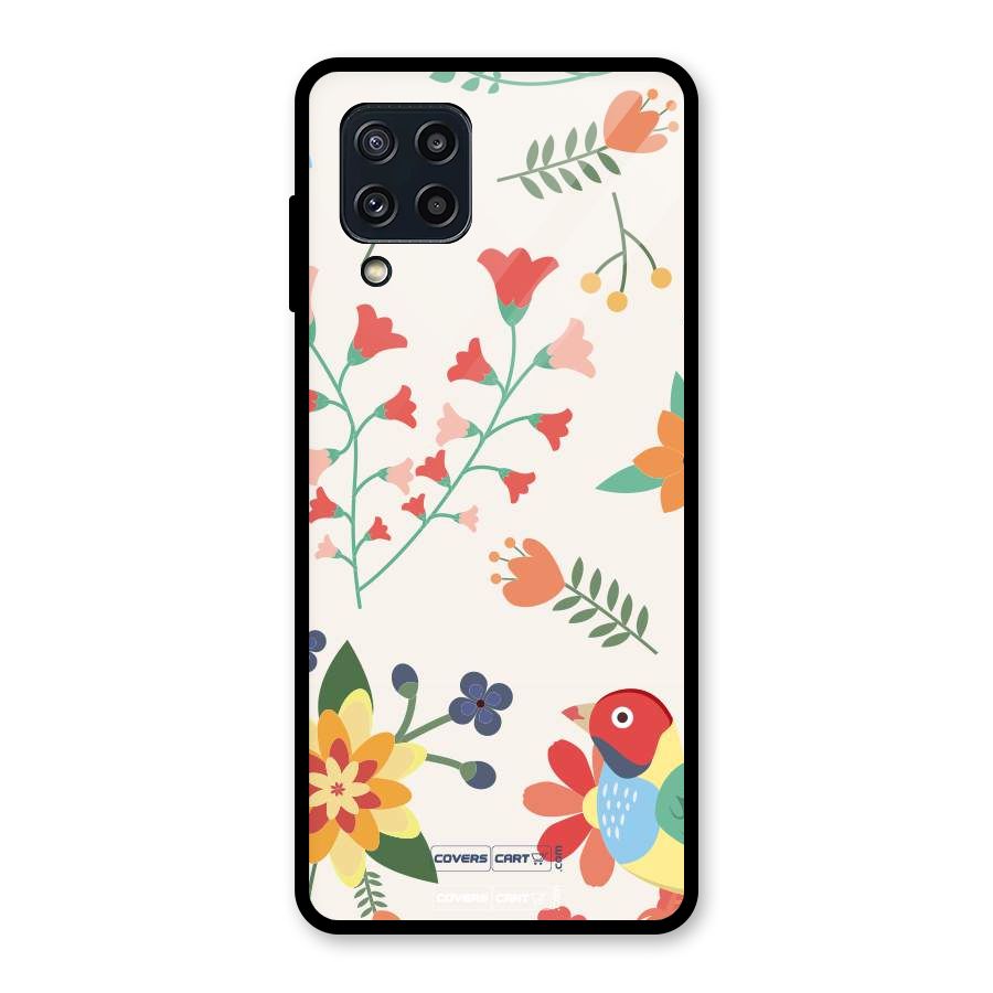 Spring Flowers Glass Back Case for Galaxy M32