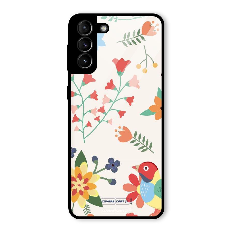 Spring Flowers Glass Back Case for Galaxy S21 Plus