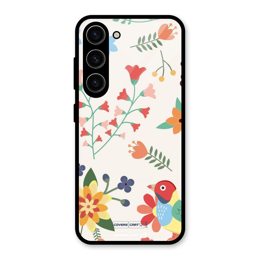 Spring Flowers Glass Back Case for Galaxy S23