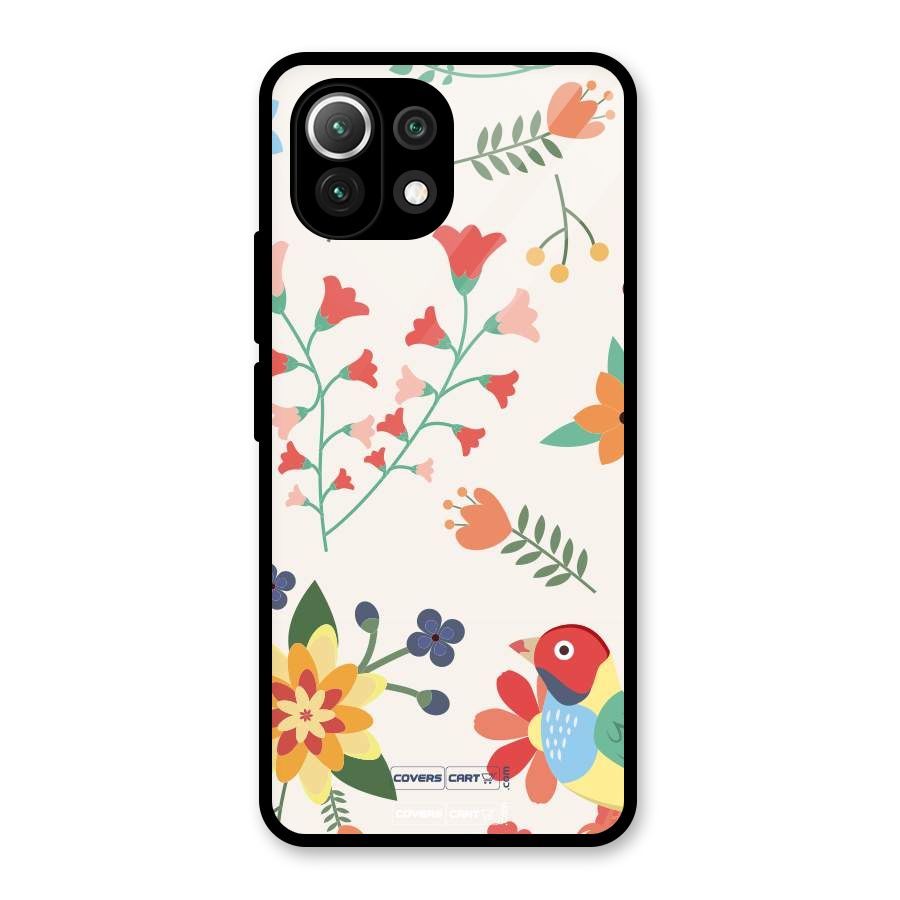 Spring Flowers Glass Back Case for Mi 11 Lite