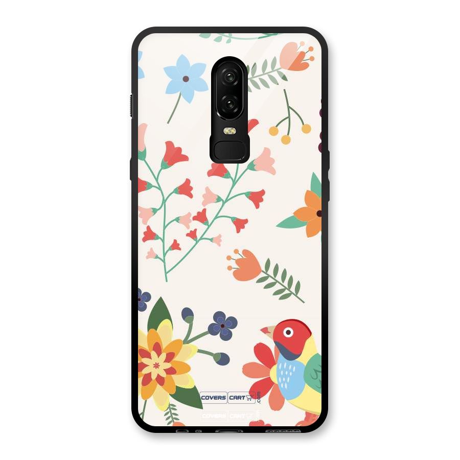 Spring Flowers Glass Back Case for OnePlus 6