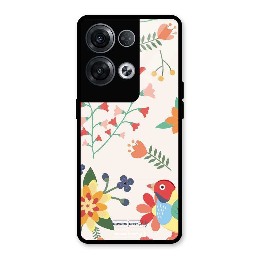 Spring Flowers Glass Back Case for Oppo Reno8 Pro 5G