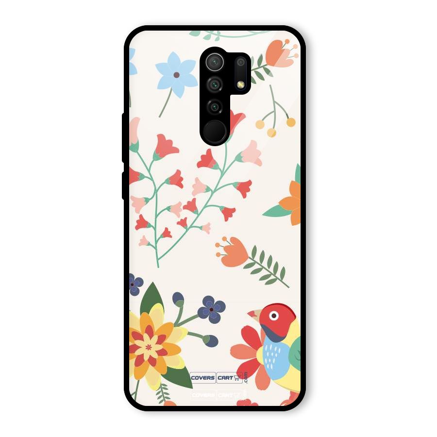 Spring Flowers Glass Back Case for Poco M2