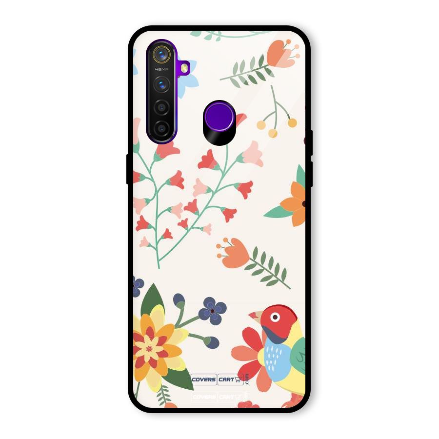 Spring Flowers Glass Back Case for Realme 5 Pro