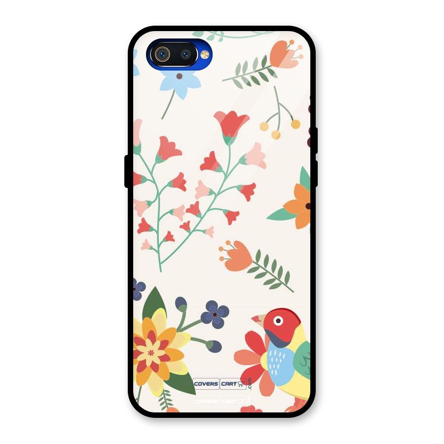 Spring Flowers Glass Back Case for Realme C2
