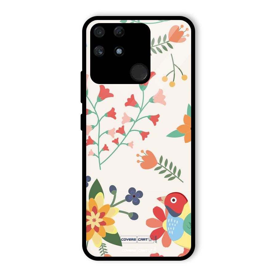 Spring Flowers Glass Back Case for Realme Narzo 50A