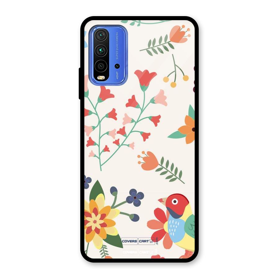 Spring Flowers Glass Back Case for Redmi 9 Power