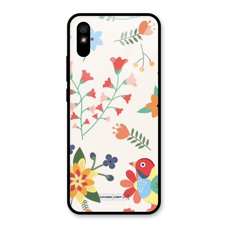 Spring Flowers Glass Back Case for Redmi 9i
