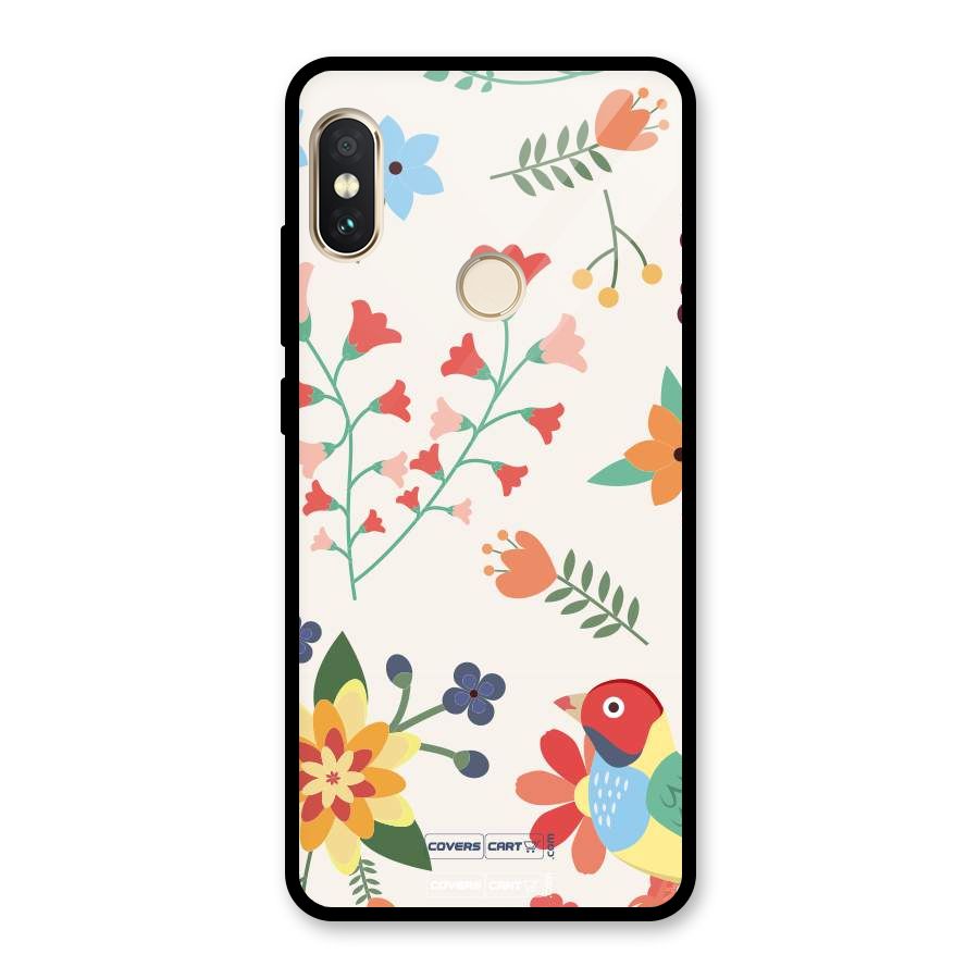 Spring Flowers Glass Back Case for Redmi Note 5 Pro