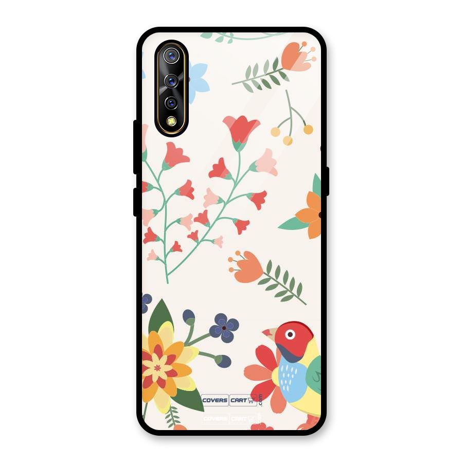 Spring Flowers Glass Back Case for Vivo S1