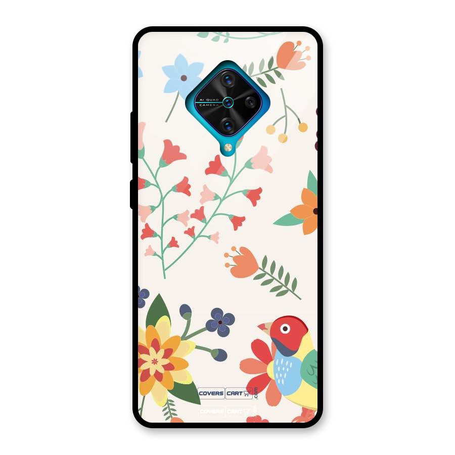 Spring Flowers Glass Back Case for Vivo S1 Pro