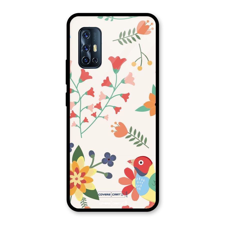 Spring Flowers Glass Back Case for Vivo V17