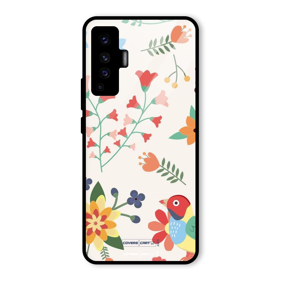 Spring Flowers Glass Back Case for Vivo X50