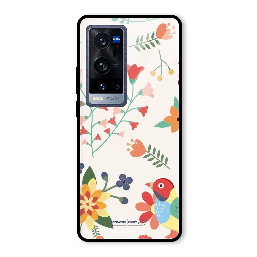 Spring Flowers Glass Back Case for Vivo X60 Pro Plus