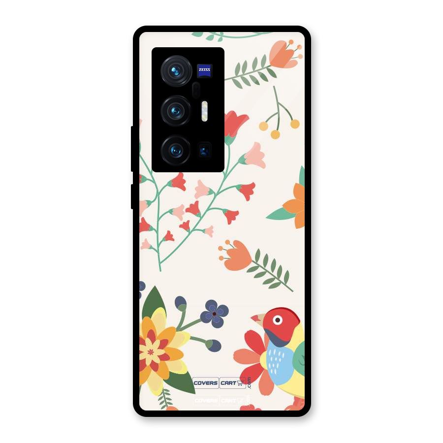 Spring Flowers Glass Back Case for Vivo X70 Pro Plus