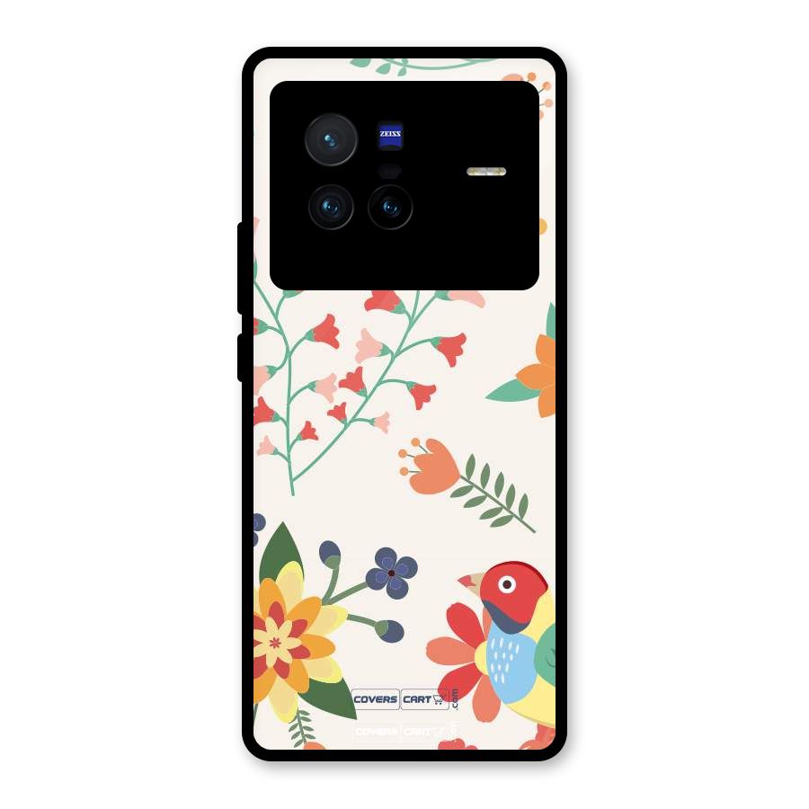 Spring Flowers Glass Back Case for Vivo X80