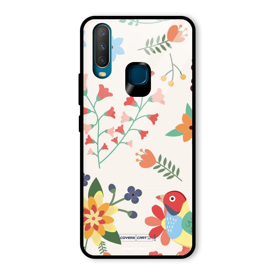 Spring Flowers Glass Back Case for Vivo Y17