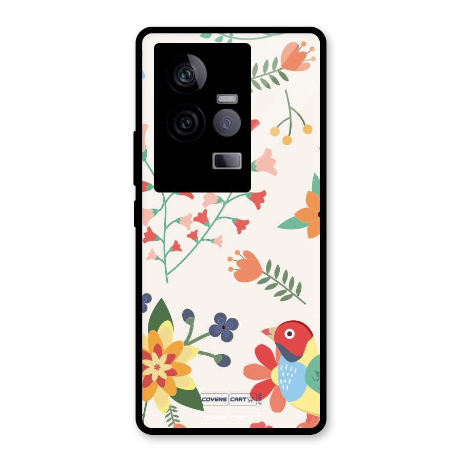 Spring Flowers Glass Back Case for Vivo iQOO 11 5G