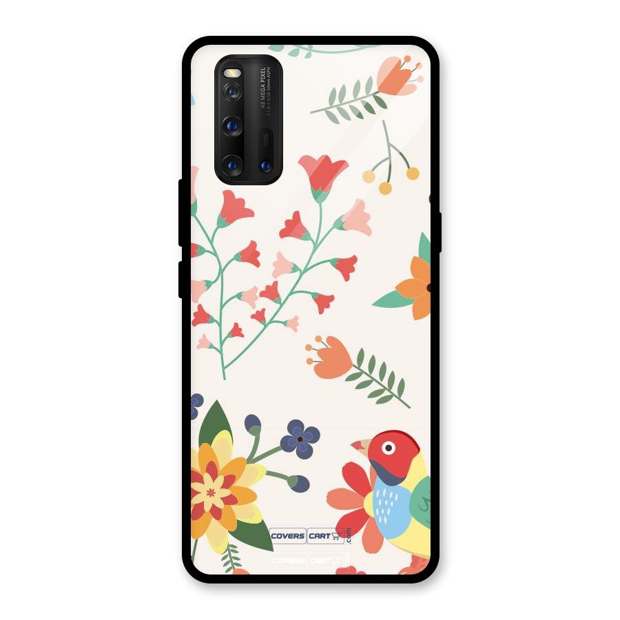 Spring Flowers Glass Back Case for Vivo iQOO 3