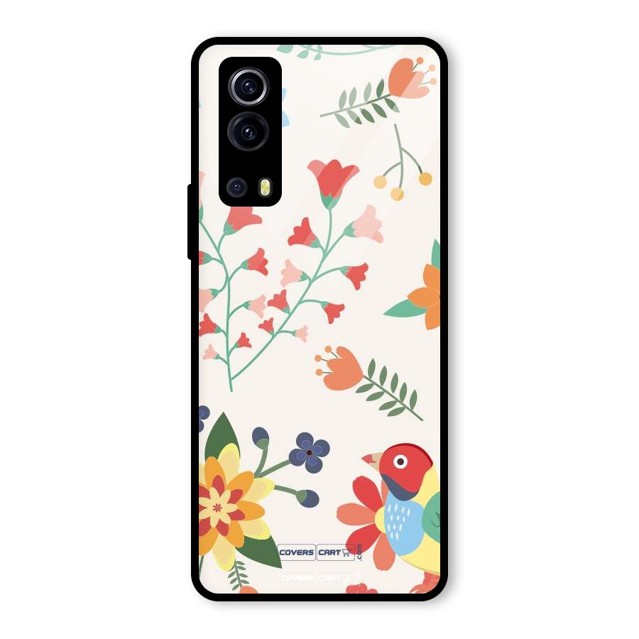 Spring Flowers Glass Back Case for Vivo iQOO Z3