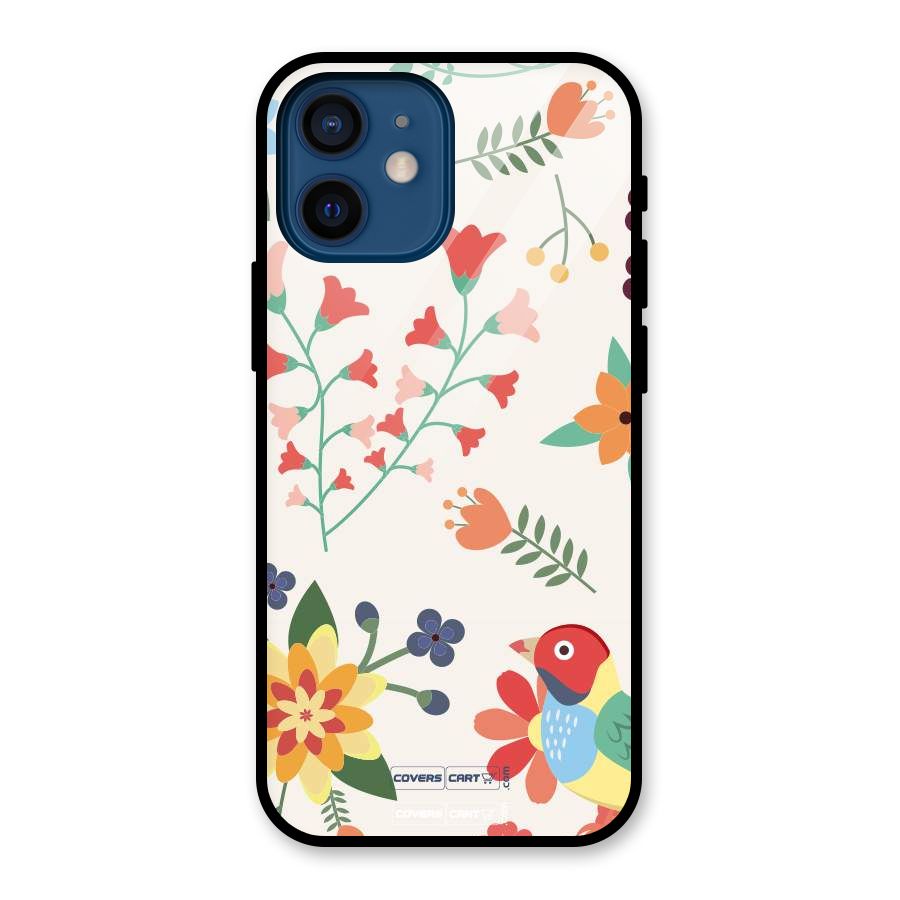 Spring Flowers Glass Back Case for iPhone 12 Mini