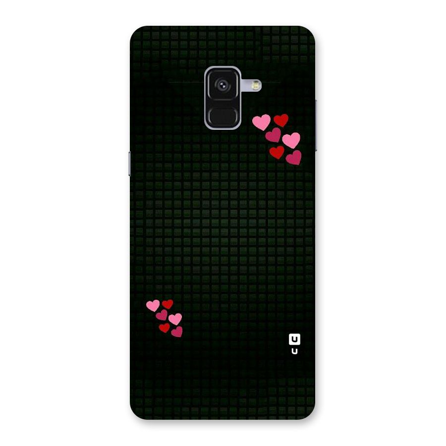 Square and Hearts Back Case for Galaxy A8 Plus