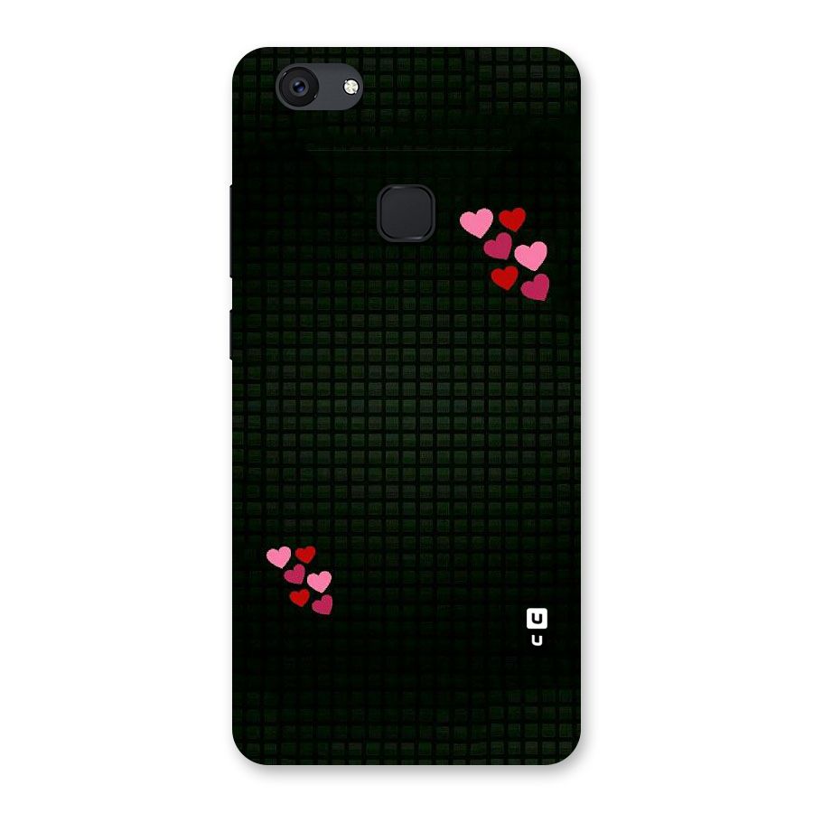 Square and Hearts Back Case for Vivo V7 Plus