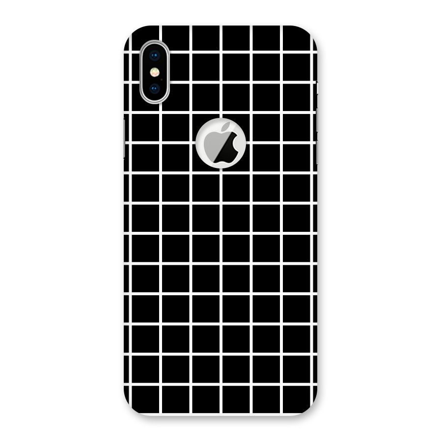 Square Puzzle Back Case for iPhone XS Logo Cut
