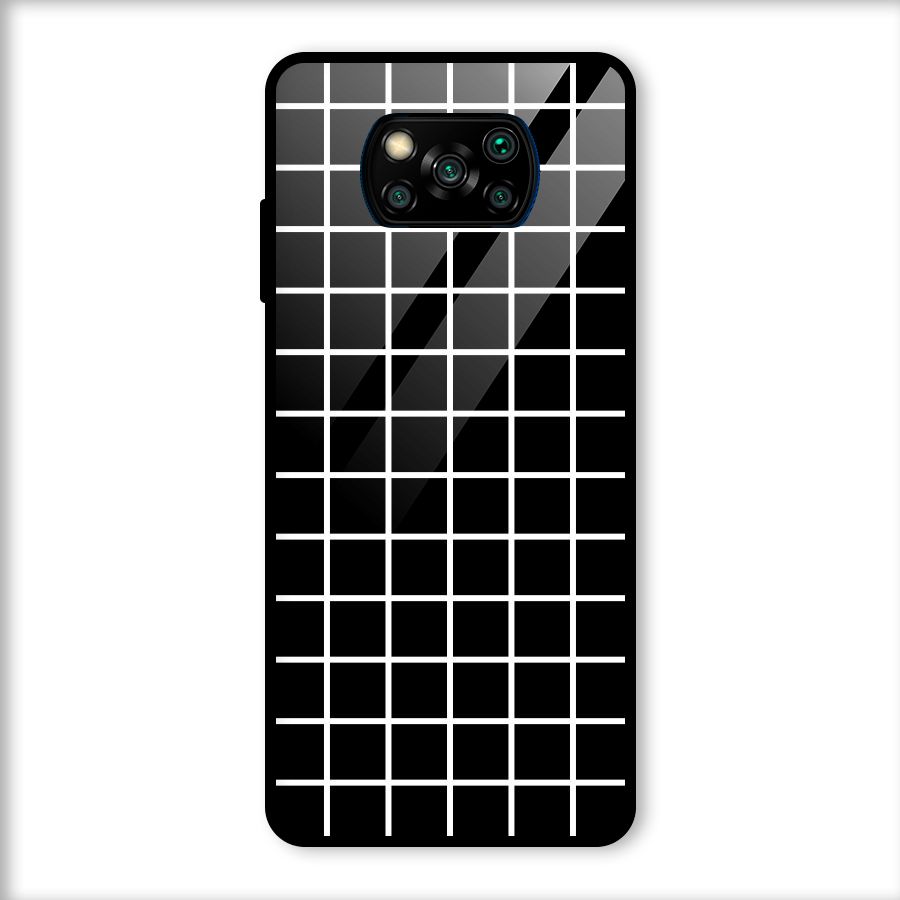 Square Puzzle Glass Back Case for Poco X3