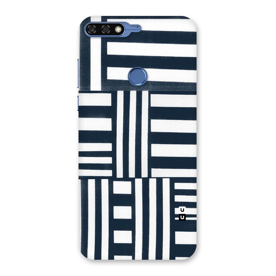 Square  Stripes Back Case for Honor 7C