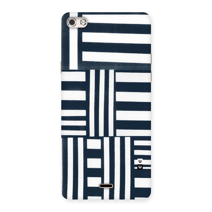 Square  Stripes Back Case for Micromax Canvas Silver 5