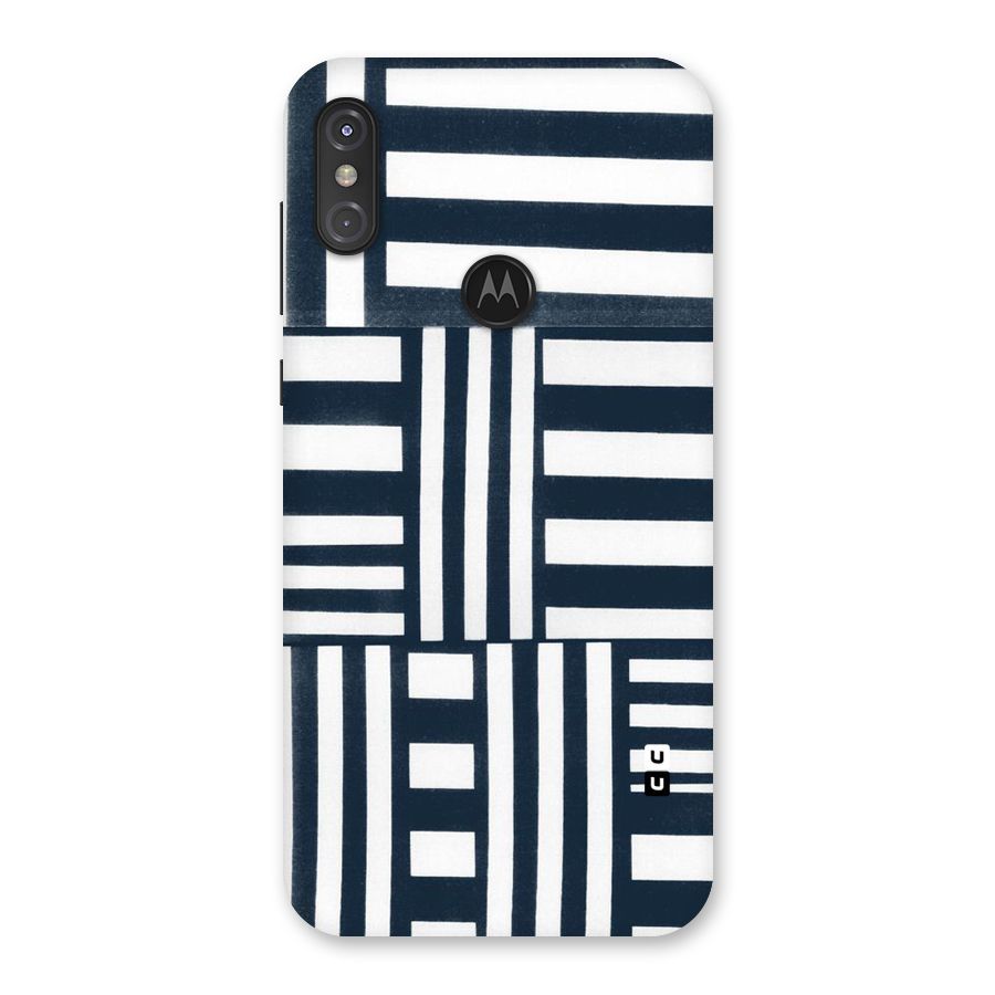 Square  Stripes Back Case for Motorola One Power