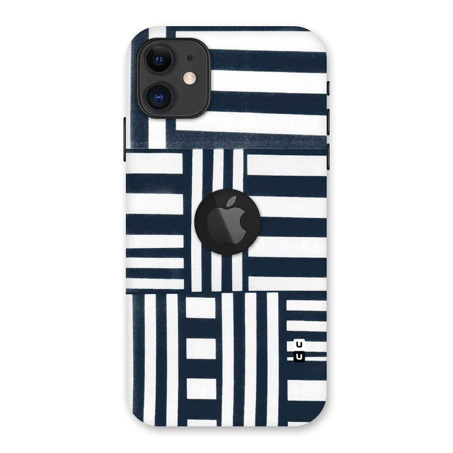 Square  Stripes Back Case for iPhone 11 Logo Cut