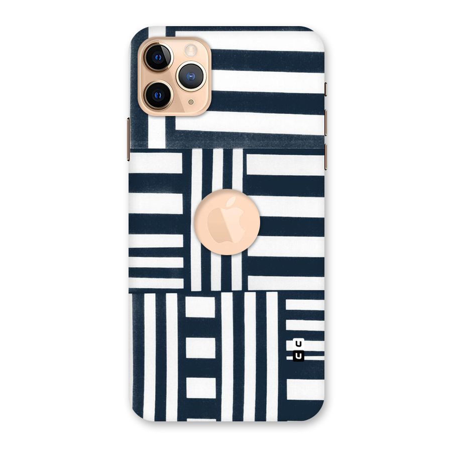 Square  Stripes Back Case for iPhone 11 Pro Max Logo Cut